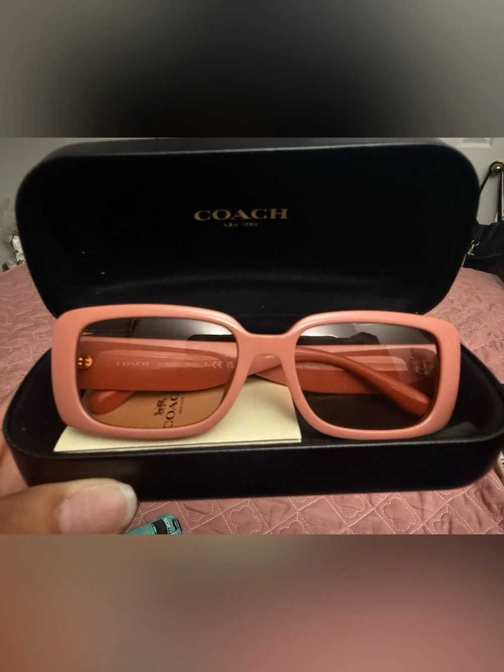 Coach Faded Orange Narrow Rectangle Sunglasses